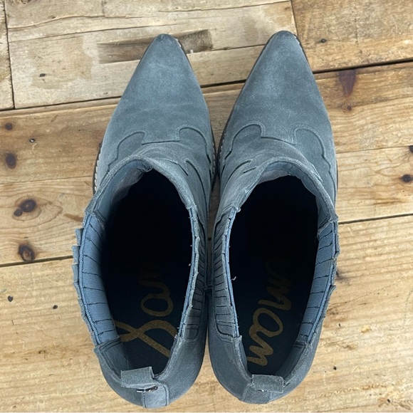 Sam Edelman "Winona" Blue/Gray Western‎ Suede Ankle Booties - Women's 8.5 - Picture 10 of 14